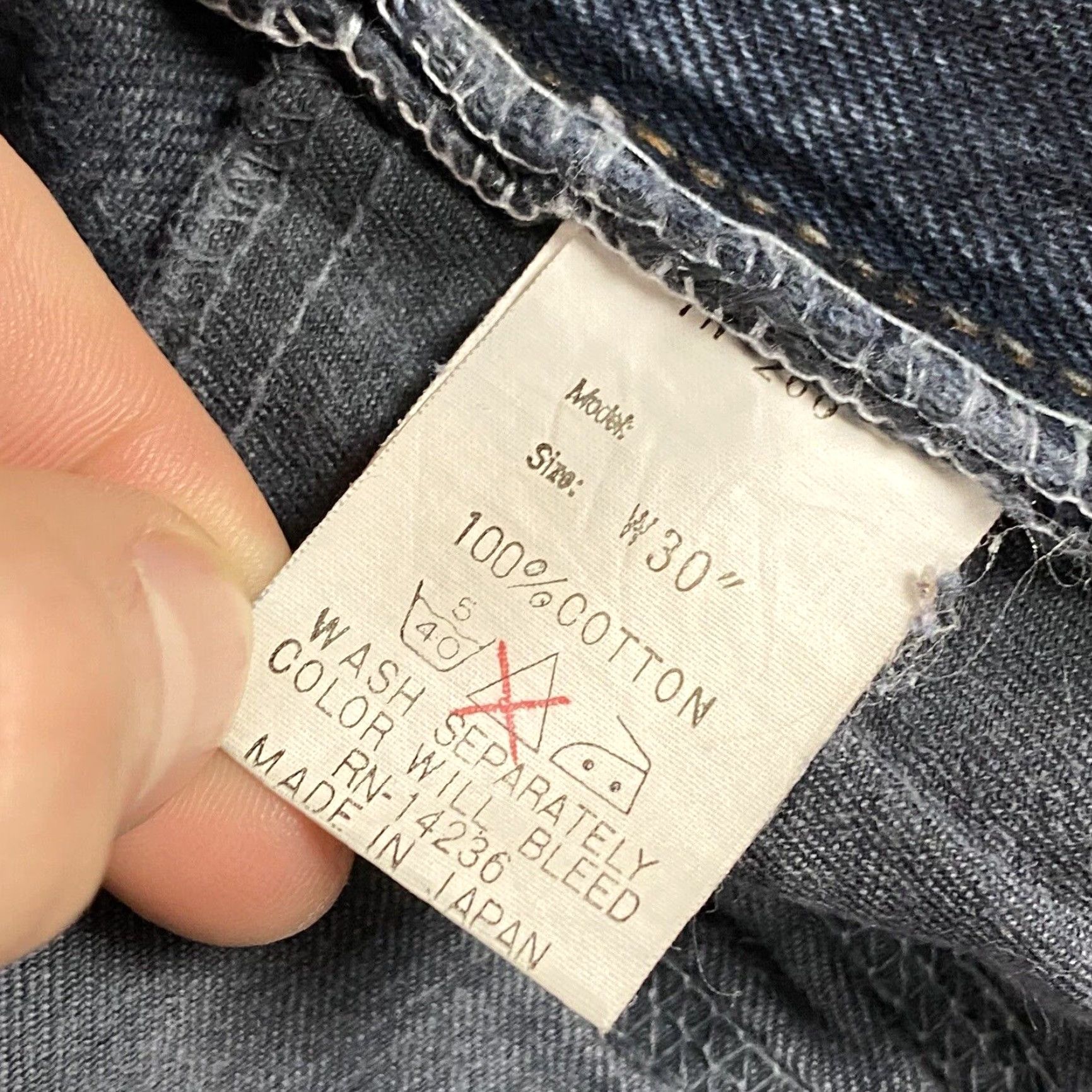Big John VINTAGE Big John Jeans Slim 30 Regular 30x33 Deep Indigo Japanese Indigo Denim Mens Jeans 90s-98s Theme Japanese Indigo Denim Slim Men Size US 30 / EU 46 - 7 Thumbnail