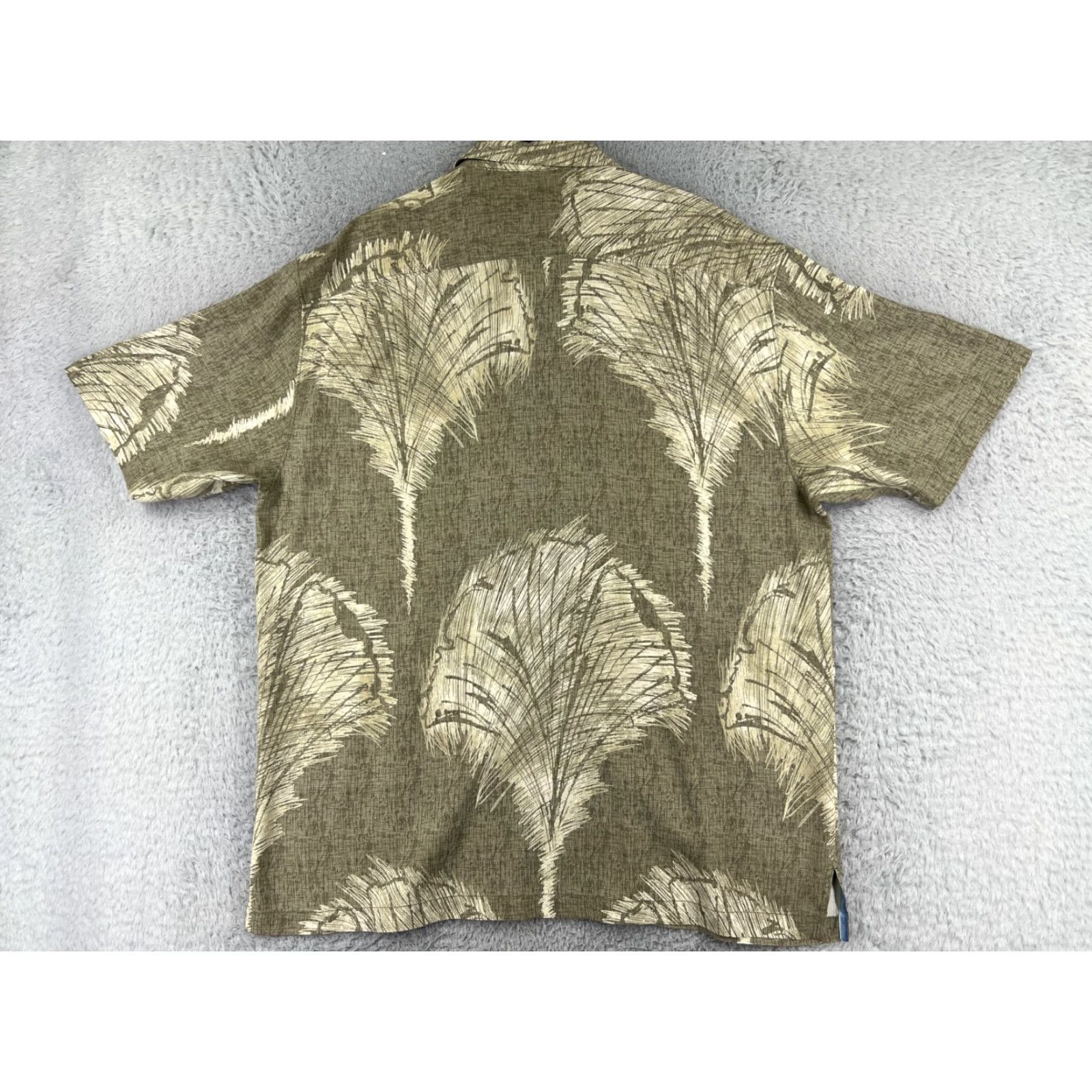 Tommy Bahama Tommy Bahama Shirt Mens XL Beige 100% Silk Abstract Palm Frond Print Shirt Size US XL / EU 56 / 4 - 2 Thumbnail