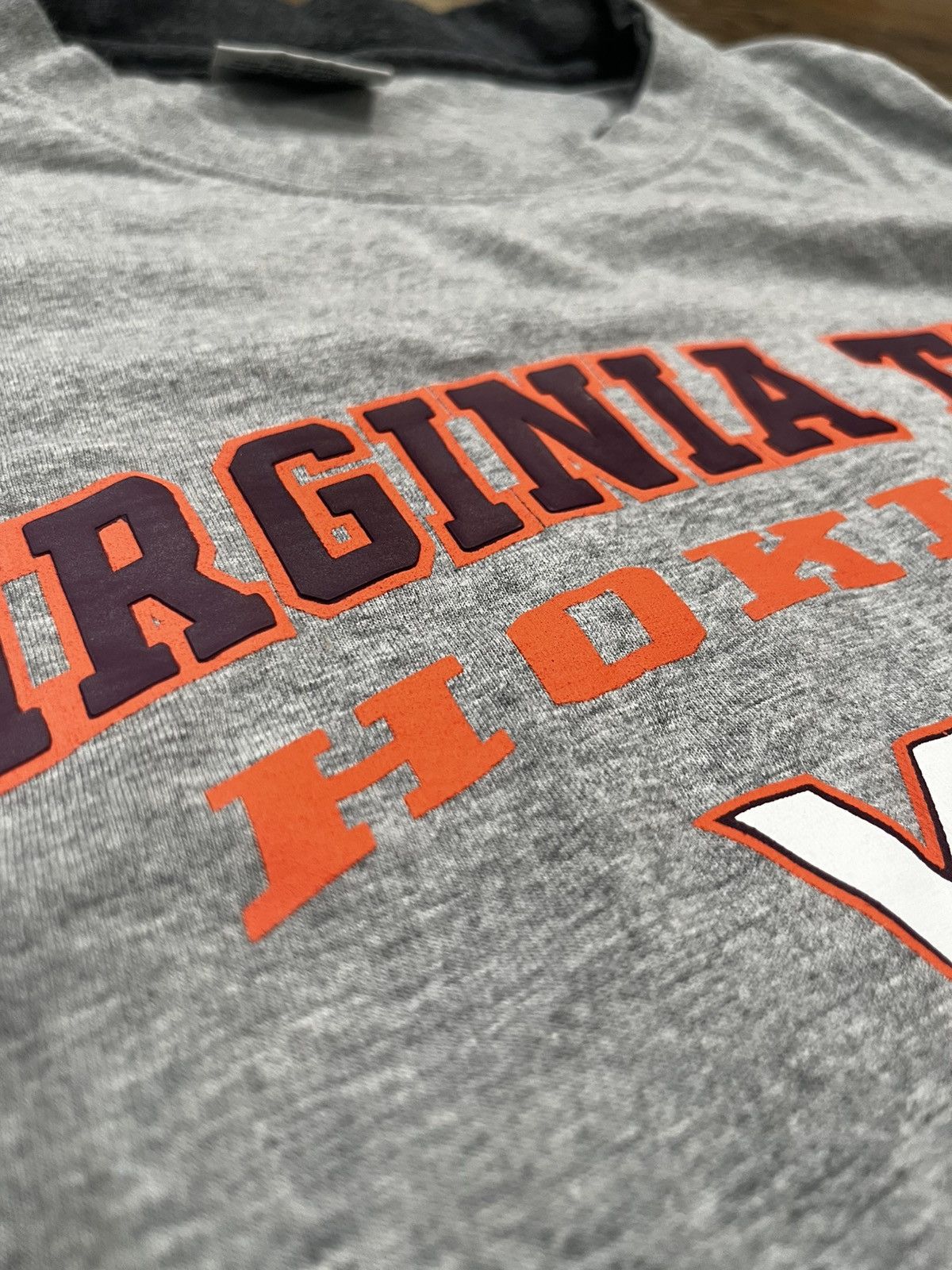 NCAA VTG 90s Virginia Tech Hokies Layered Long Sleeve Tee XXL Gry Size US XXL / EU 58 / 5 - 3 Thumbnail