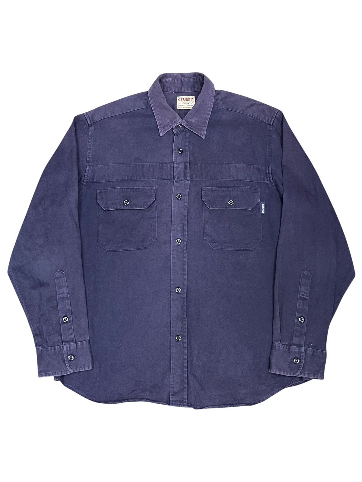 Stussy Vintage Stussy USA Blue Tag Sun Faded Button-Up Shirt (M) Size US M / EU 48-50 / 2 - 1 Thumbnail
