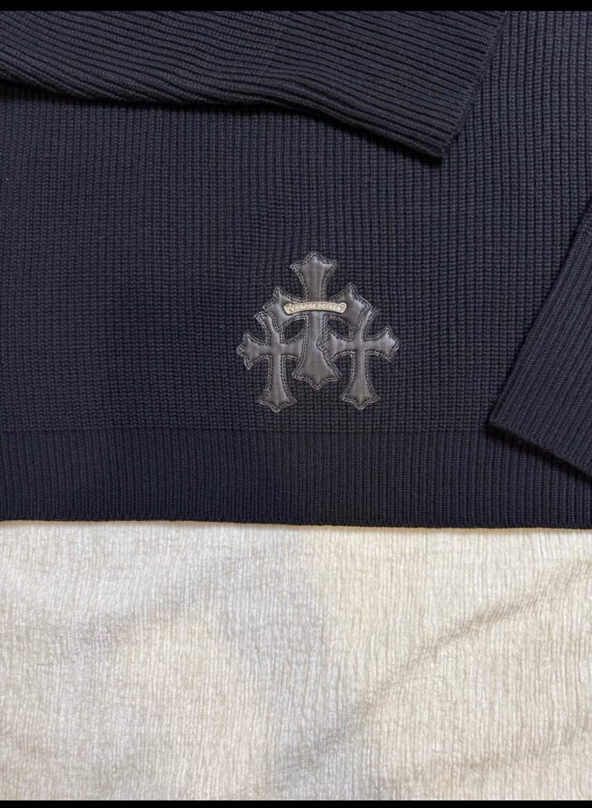 Chrome Hearts CHROME HEARTS Size L Three-cross suede cashmere zipper swea Size US L / EU 52-54 / 3 - 3 Thumbnail