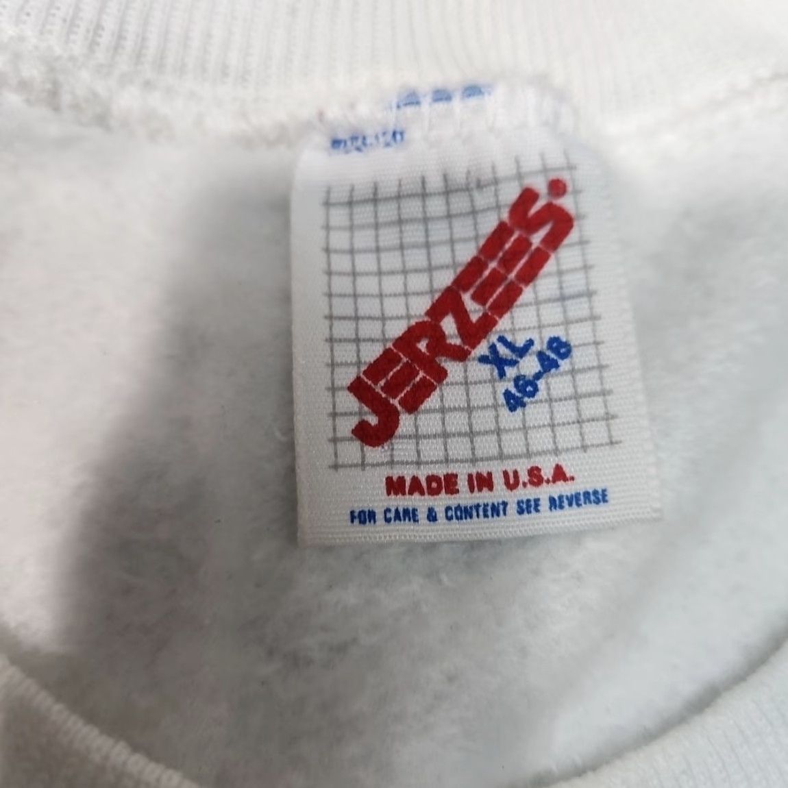 Jerzees VINTAGE Jerzees Sweatshirt Plain White Crewneck Men XL Short Sleeve Sporty 90s USA College Classic Size US XL / EU 56 / 4 - 2 Thumbnail