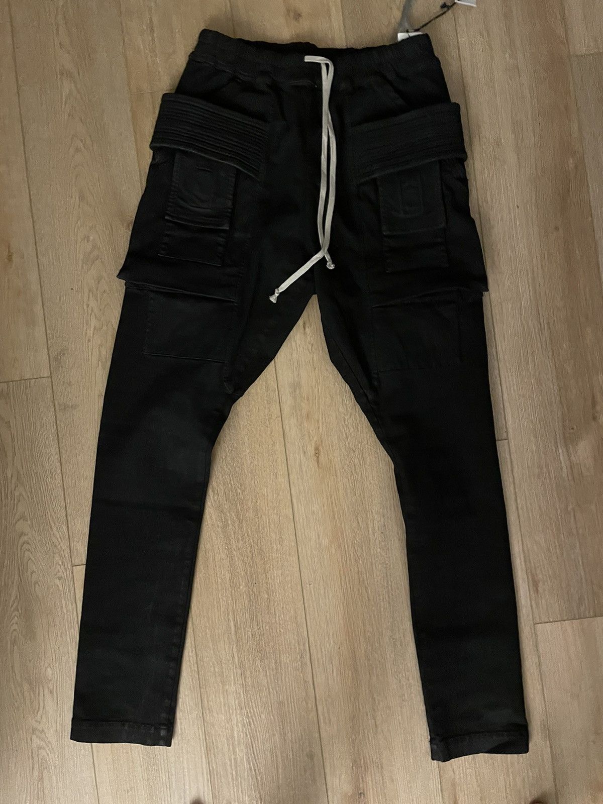 image of Rick Owens Cretch Cargo Denim in Black, Men's (Size 30)