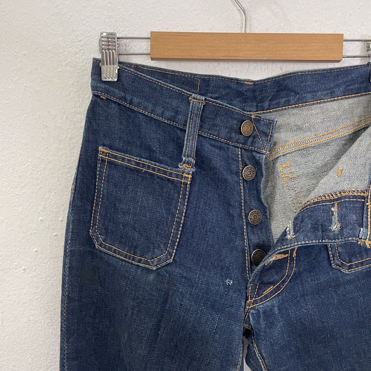 20471120 Vintage Big Stone Bush Pants Flare Denim Jeans Size 28" / US 6 / IT 42 - 3 Thumbnail