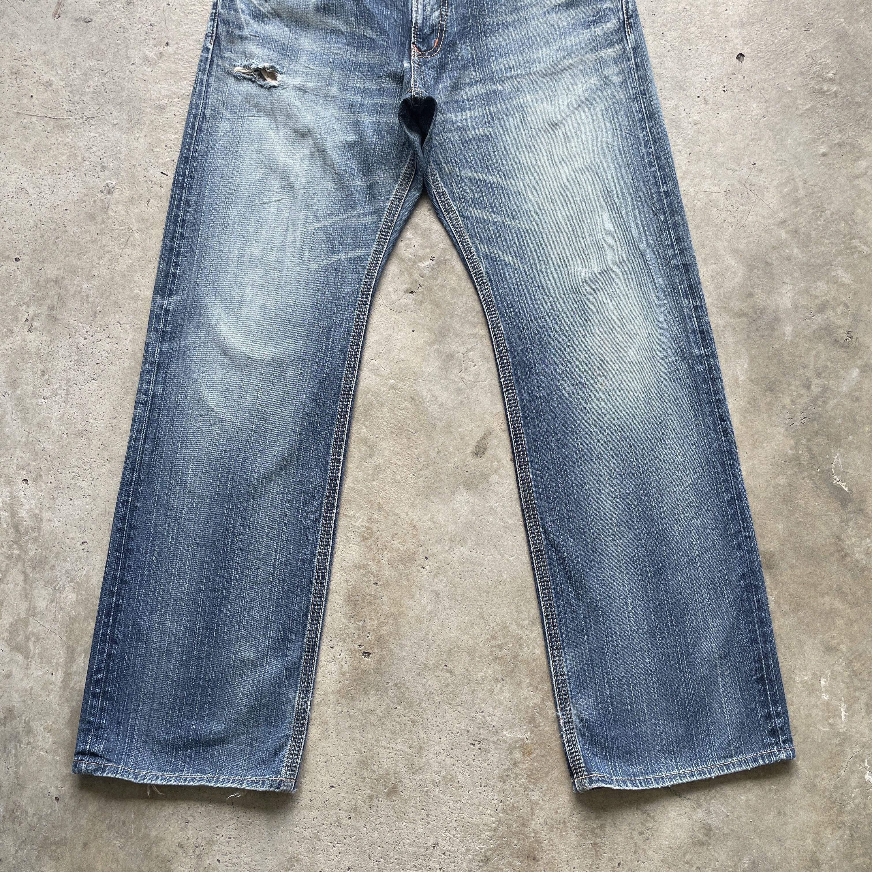 Edwin × Japanese Brand VINTAGE EDWIN XV-S DISTRESSED FADED BAGGY JEANS PANTS W35 Size US 35 - 4 Thumbnail