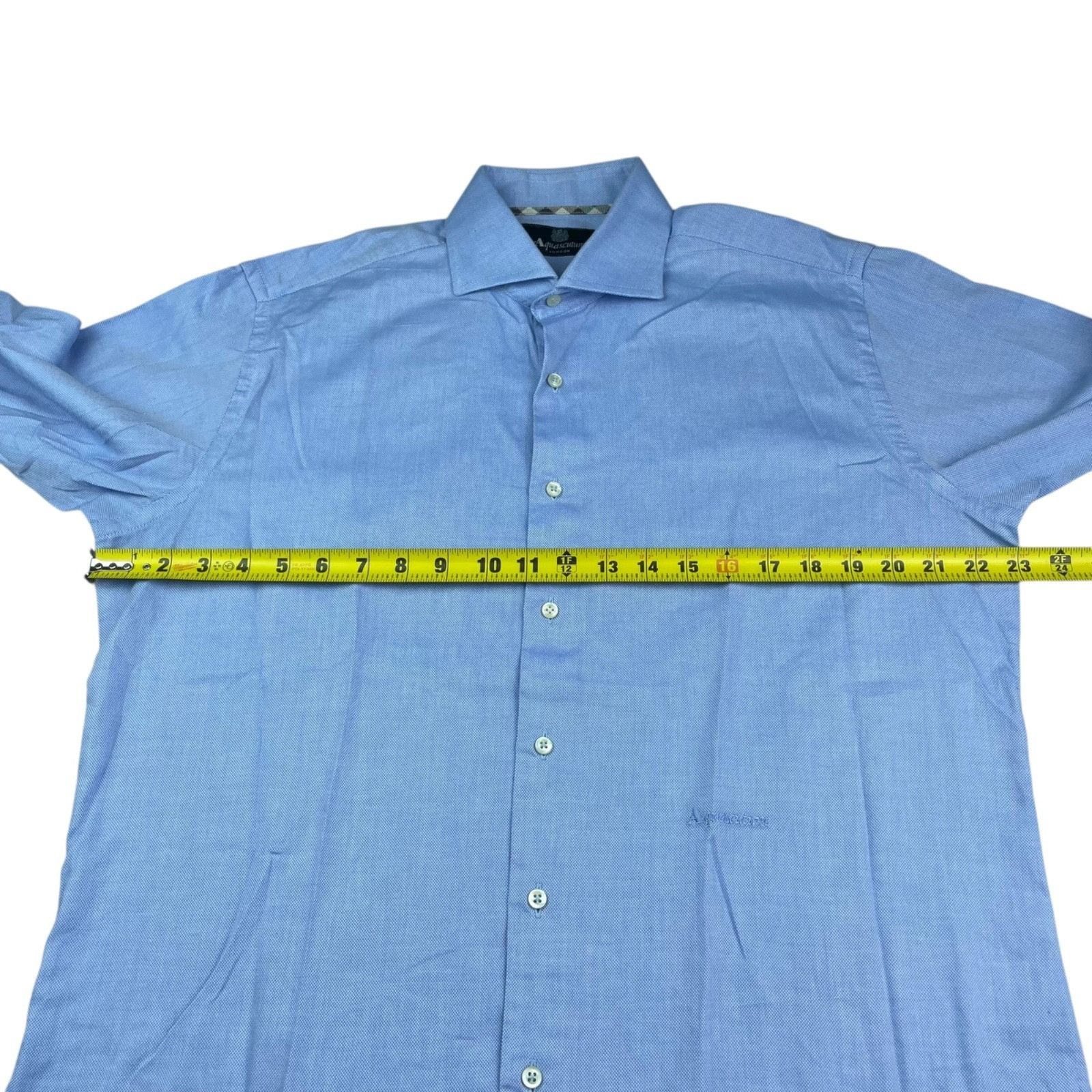 Aquascutum Aquascutum Men's 100% Cotton Dress Shirt Blue • Size 42 | 16 Size US L / EU 52-54 / 3 - 9 Thumbnail
