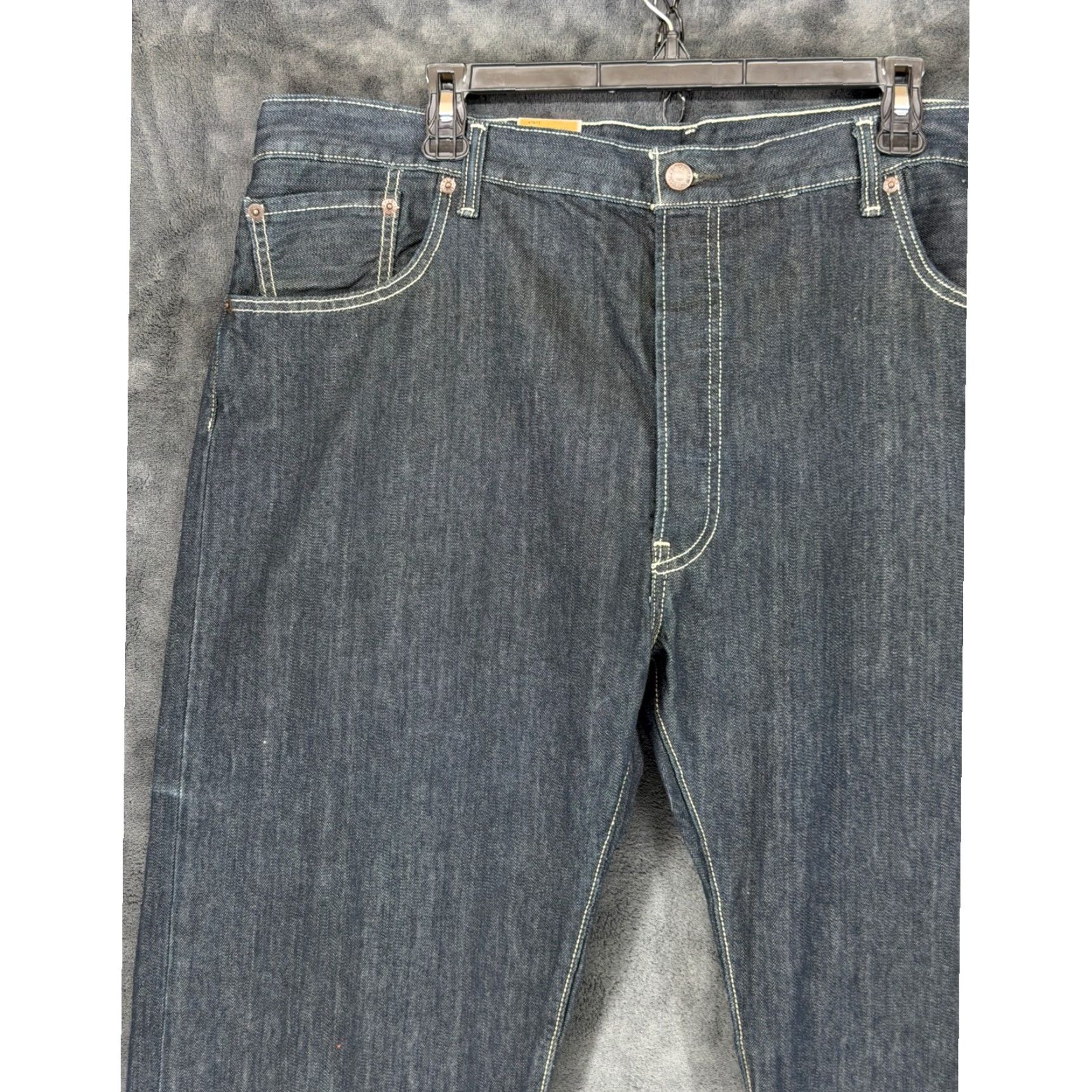 Levi's Levi's 501 Original Fit Jeans 42x32 Dark Wash Indigo Straight Leg Mens Jeans Regular Rise Button Fly 5-Pocket Denim Water-Less Size US 42 / EU 58 - 2 Thumbnail
