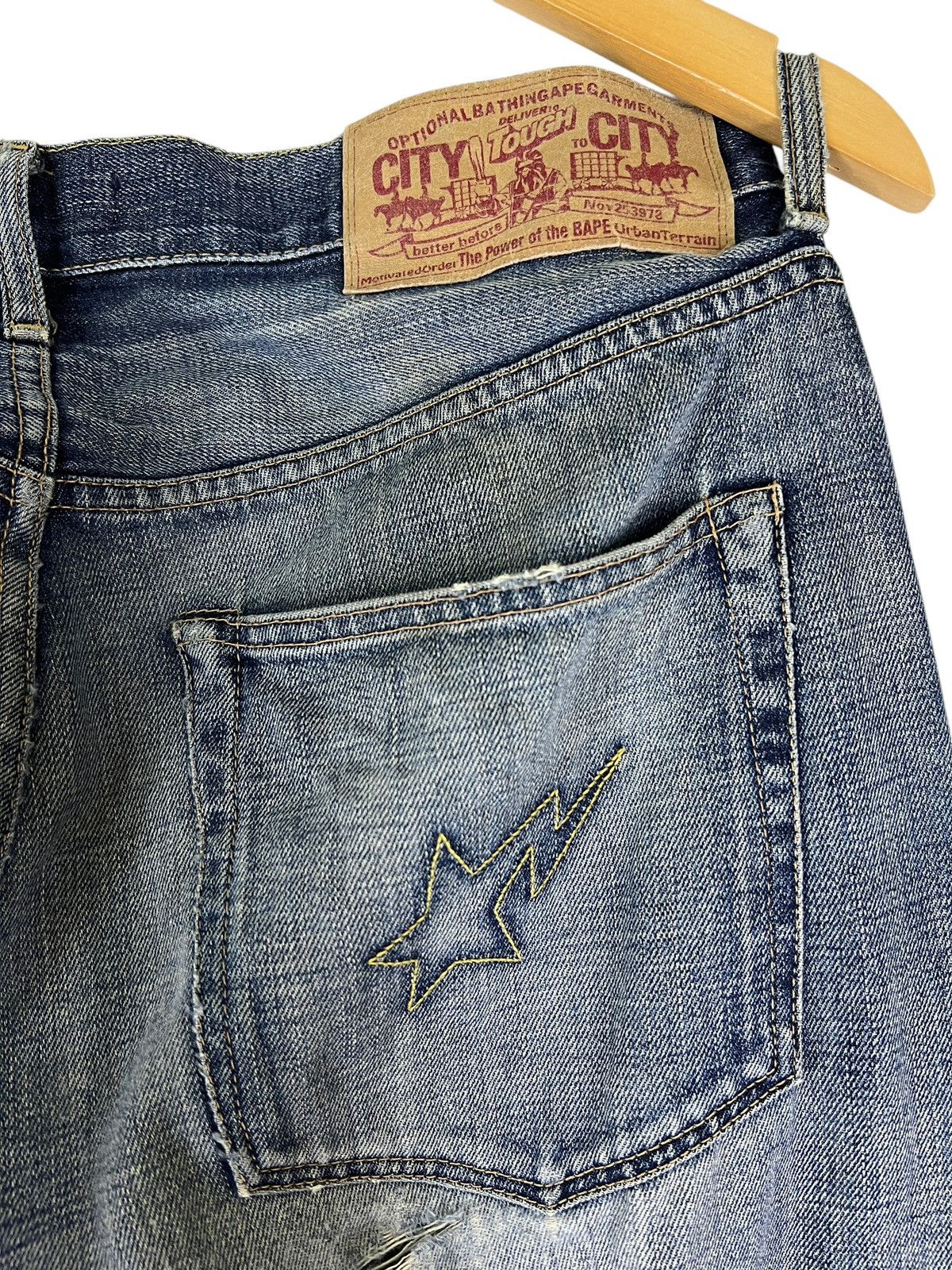 bapeデニム　フロントスター　nigo BAPE STA denim pants a bathing ape star BAPESTA NIGO Size S