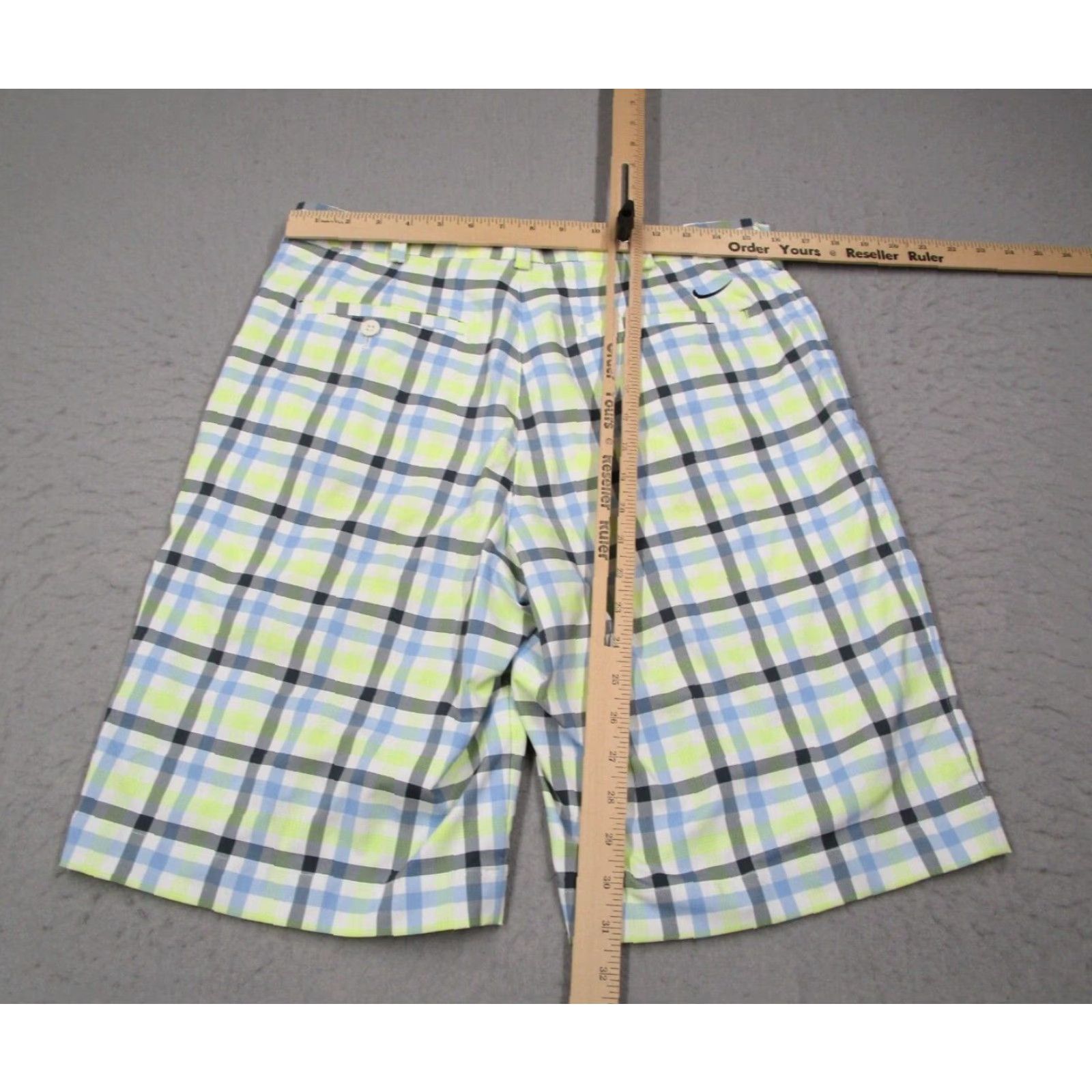 Nike Nike Golf Shorts Mens 32 Blue Dri-Fit Check 10" Chino Casual Travel Sports Golf Mens Size US 32 / EU 48 - 7 Thumbnail