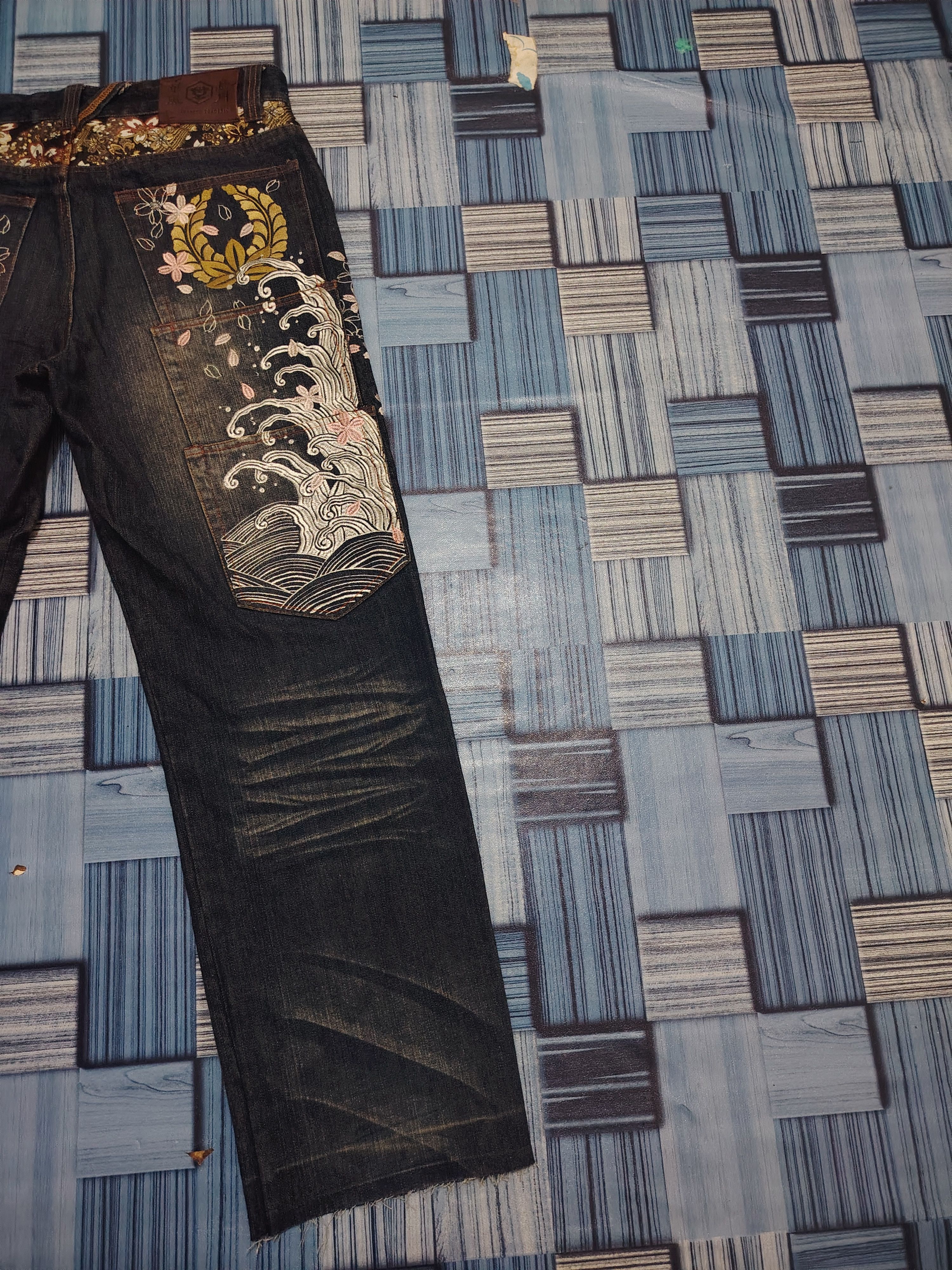 Karakuri Tamashii The Japanese Tradition Karakuri Style Embroidered Jeans Size US 32 / EU 48 - 14 Thumbnail