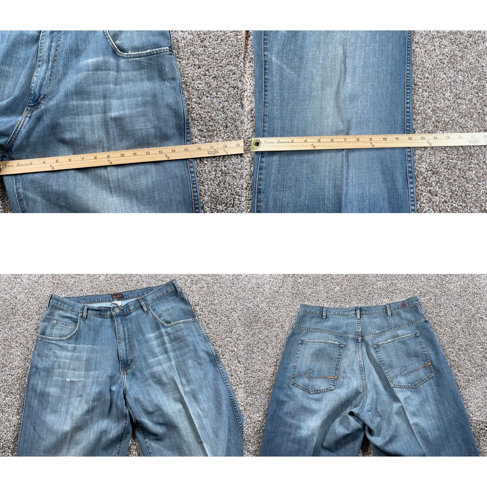 Vintage VINTAGE Elevee Jeans Wide-Leg 90s Baggy Regular Men's 38 x 32 Blue Denim USA Made Size US 38 / EU 54 - 8 Thumbnail
