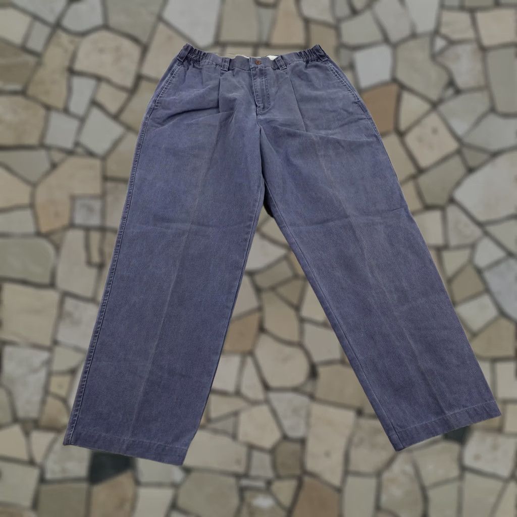 The Territory Ahead VINTAGE Territory Ahead Pants Medium Blue Relaxed Fit Pleated Baggy Trousers Men Size US 31 - 1 Thumbnail