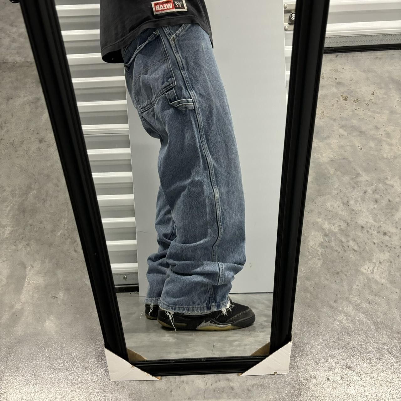 Japanese Brand × Vintage Crazy Vintage Y2K/2000s Baggy Light Wash Distressed Skater Carpenter Denim Jeans! Size US 38 / EU 54 - 2 Thumbnail