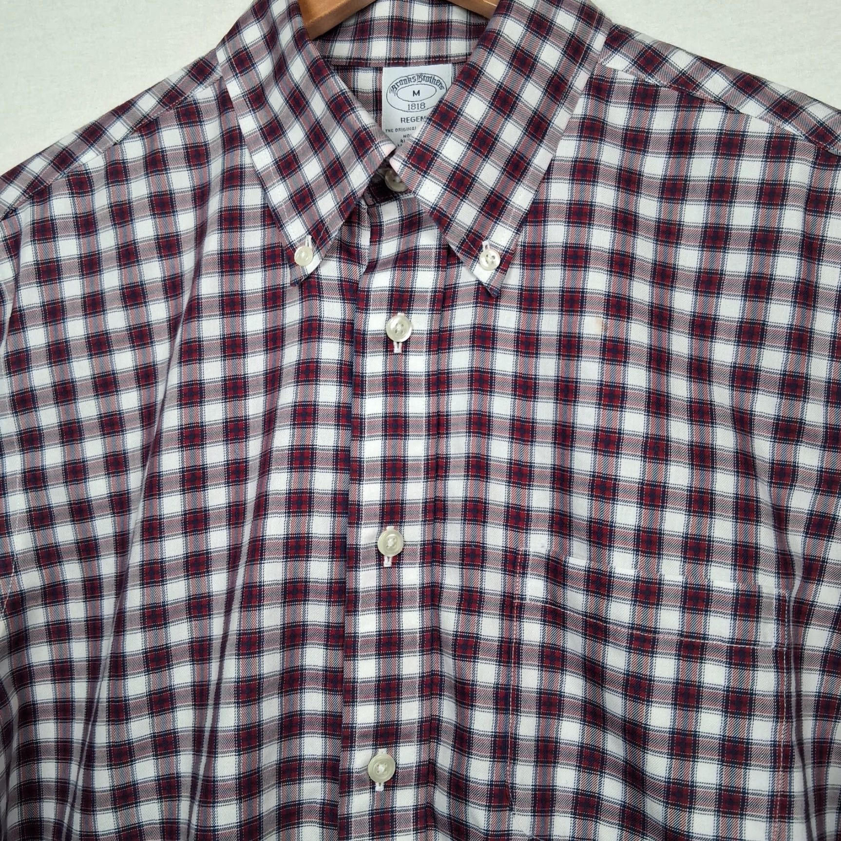 Brooks Brothers Brooks Brothers Dress Shirt Men Medium Regent Fit White Red Blue Plaid Button Down Shirt Size US M / EU 48-50 / 2 - 2 Thumbnail