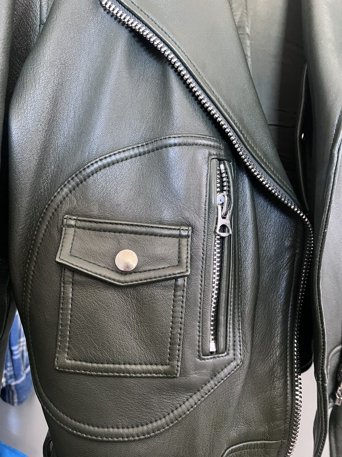 Acne Studios ACNE STUDIOS - Dark Green Moto Biker Jacket Size US S / EU 44-46 / 1 - 10 Thumbnail