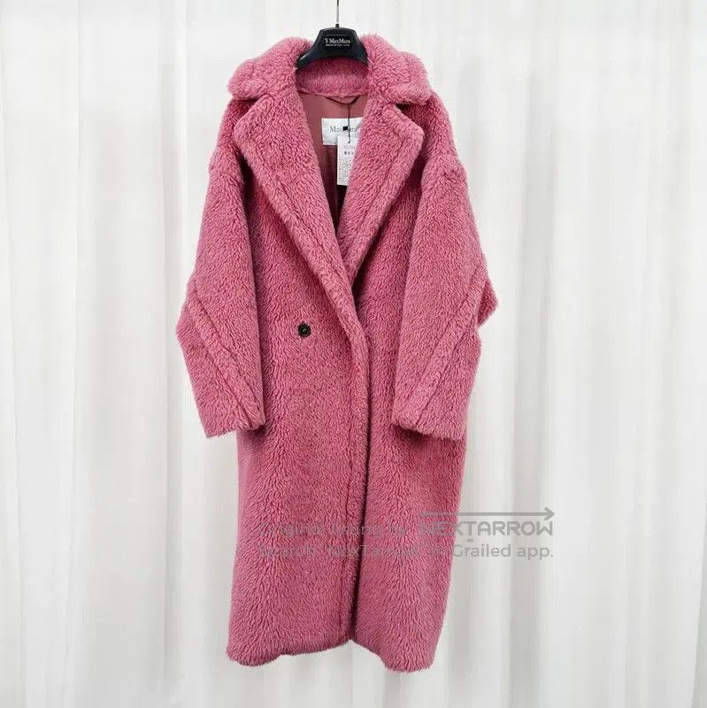 Max Mara MaxMara Pink Alpaca Wool Long Coat . Size S / US 4 / IT 40 - 1 Thumbnail
