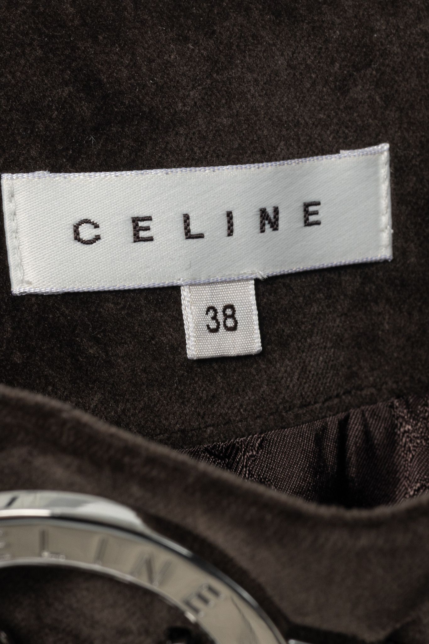 Celine Celine Brown Velvet Buckled Pleated Mini Skirt Size 28" / US 6 / IT 42 - 4 Thumbnail