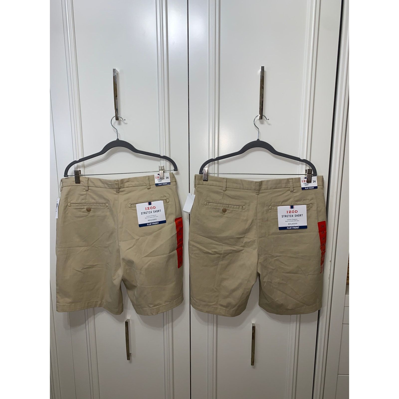 Izod NWT Set of 2 IZOD Men's Chino Shorts Size 34 Flat Front Size US 34 / EU 50 - 9 Thumbnail