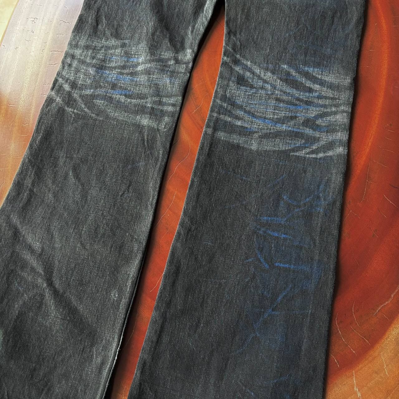 semanticdesign Semantic Design Acid Wash Bleach Flared Black Jeans Pants Size US 32 / EU 48 - 8 Thumbnail