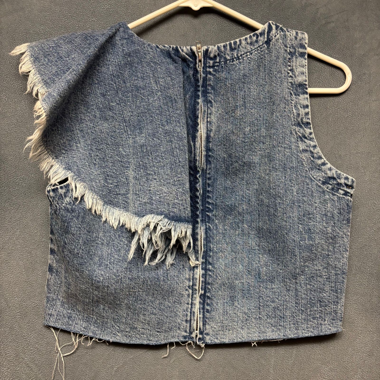 Zara Zara Trafaluc Denim Blouse Asymmetric Retro 80 Style Rock Size M / US 6-8 / IT 42-44 - 10 Thumbnail