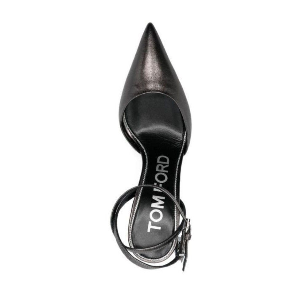 Tom Ford o1loc1c0924 W2980 100 Padlock Pumps in Metallic Grey Size US 8.5 / IT 38.5 - 3 Thumbnail
