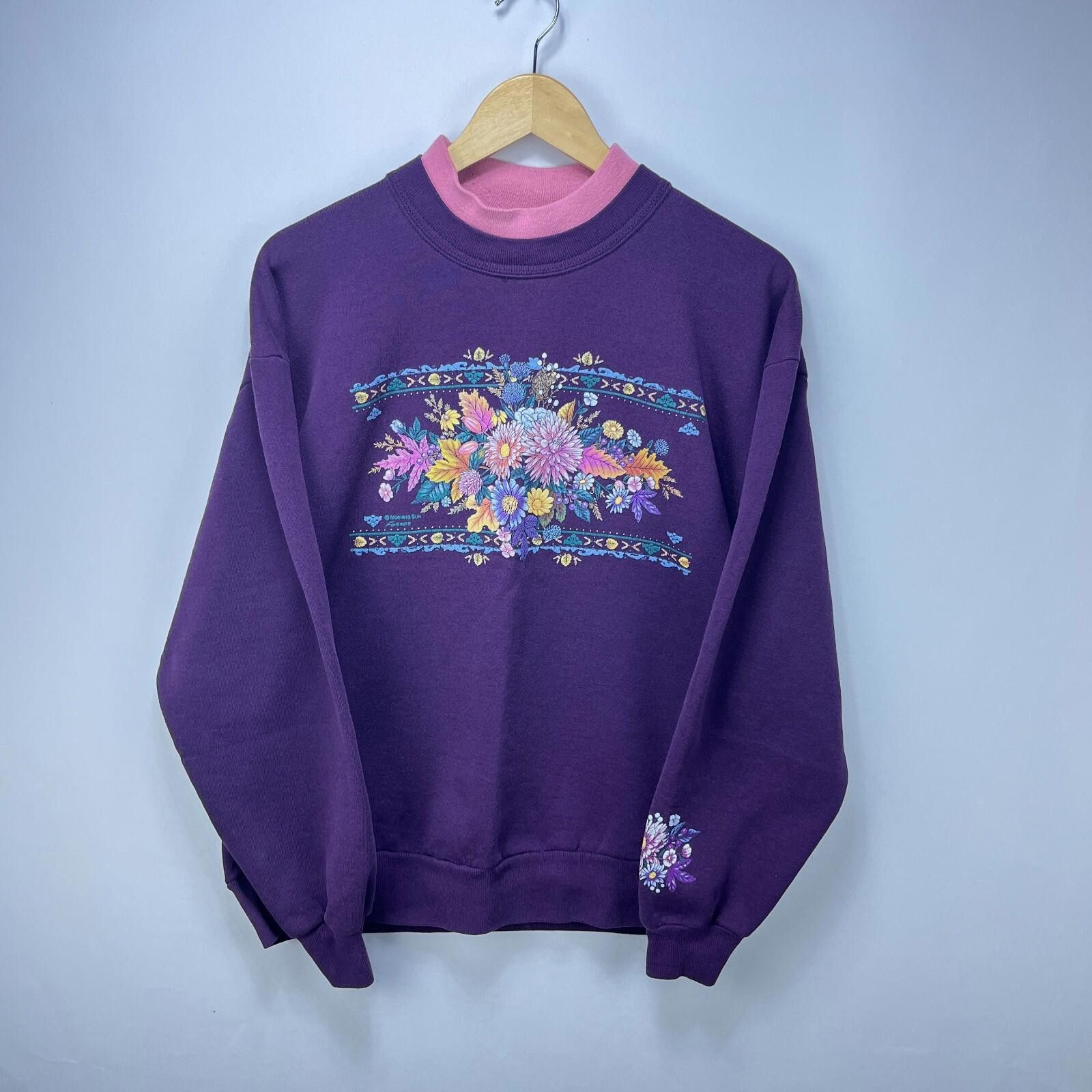 Vintage Vintage 90s Flowers Grandma Morning Sun Sweatshirt Large Size US L / EU 52-54 / 3 - 1 Thumbnail