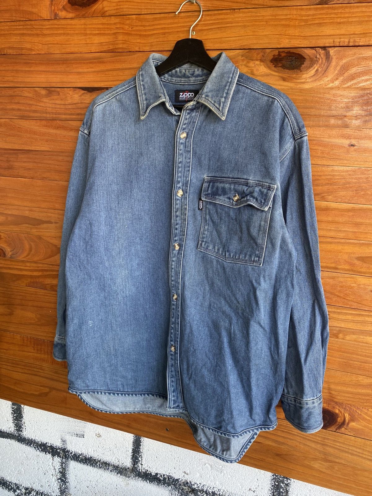 Zippo Vintage Zippo Works Club Denim Shirt Men’s Large - Classic Size US L / EU 52-54 / 3 - 4 Thumbnail
