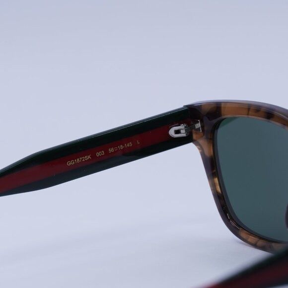 Gucci Gucci GG1872SK 003 Sunglasses Brown Havana/Green/Red Square Size ONE SIZE - 6 Thumbnail