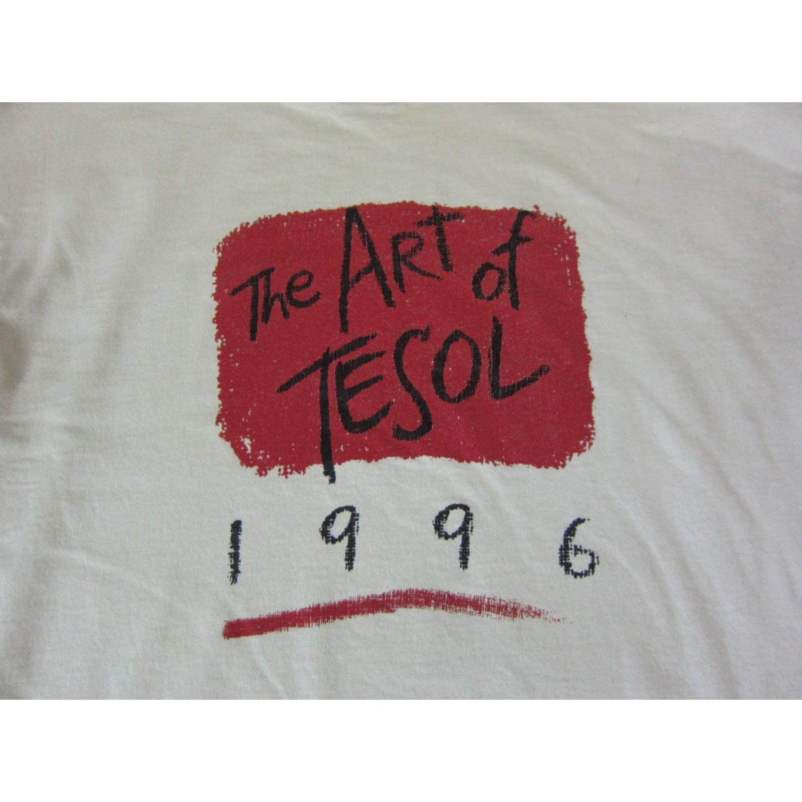 Fruit Of The Loom VINTAGE Fruit of the Loom TESOL Shirt Adult L White 90s Mens Size US L / EU 52-54 / 3 - 2 Thumbnail