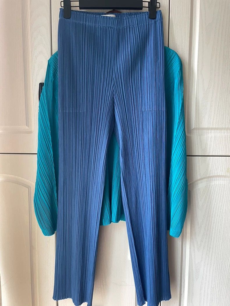 Issey Miyake Issey Miyake Blue Pleated Pants Size 2-dmc Size US 26 / EU 42 - 1 Thumbnail
