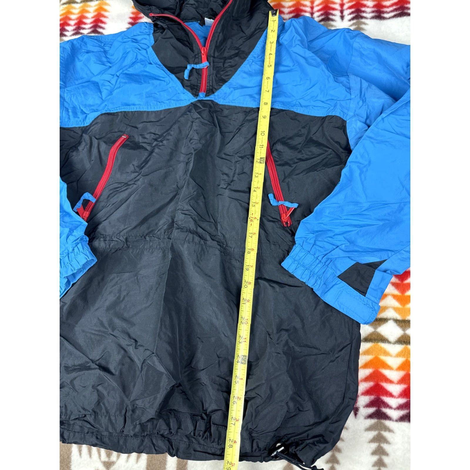 Sierra Designs VINTAGE Sierra Designs Hoodie Anorak Windbreaker Jacket M Black Red Aqua Mens Sz M Size US M / EU 48-50 / 2 - 3 Thumbnail