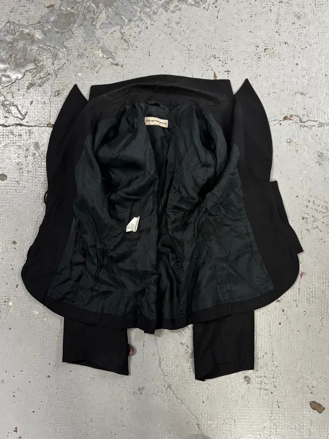 Emporio Armani SS2006 Emporio Armani Black Ruched Wool Blazer Jacket Size S / US 4 / IT 40 - 7 Thumbnail