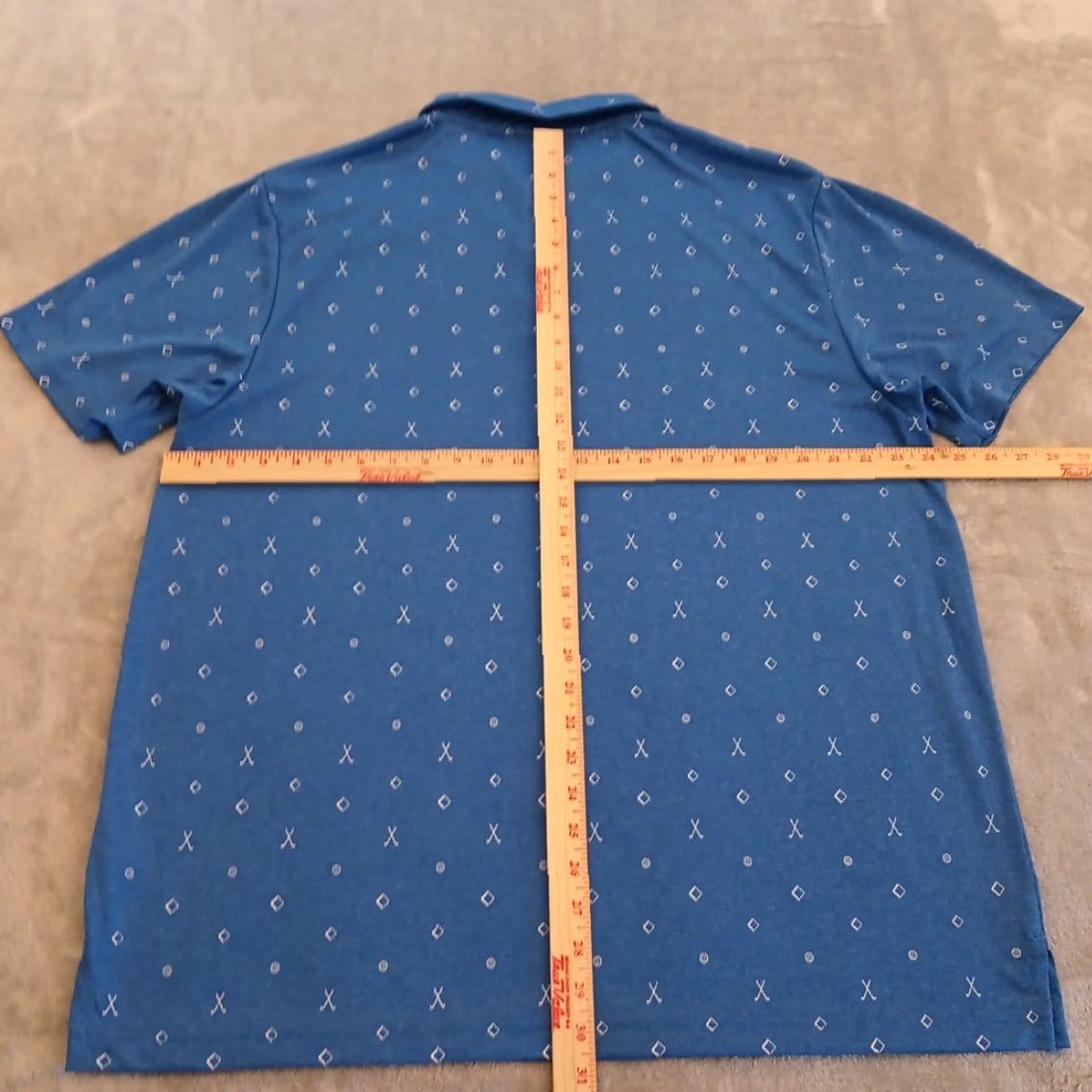 PGA Tour PGA Tour Polo Shirt Mens XXL Blue Geometric Short Sleeve Size US XXL / EU 58 / 5 - 5 Thumbnail