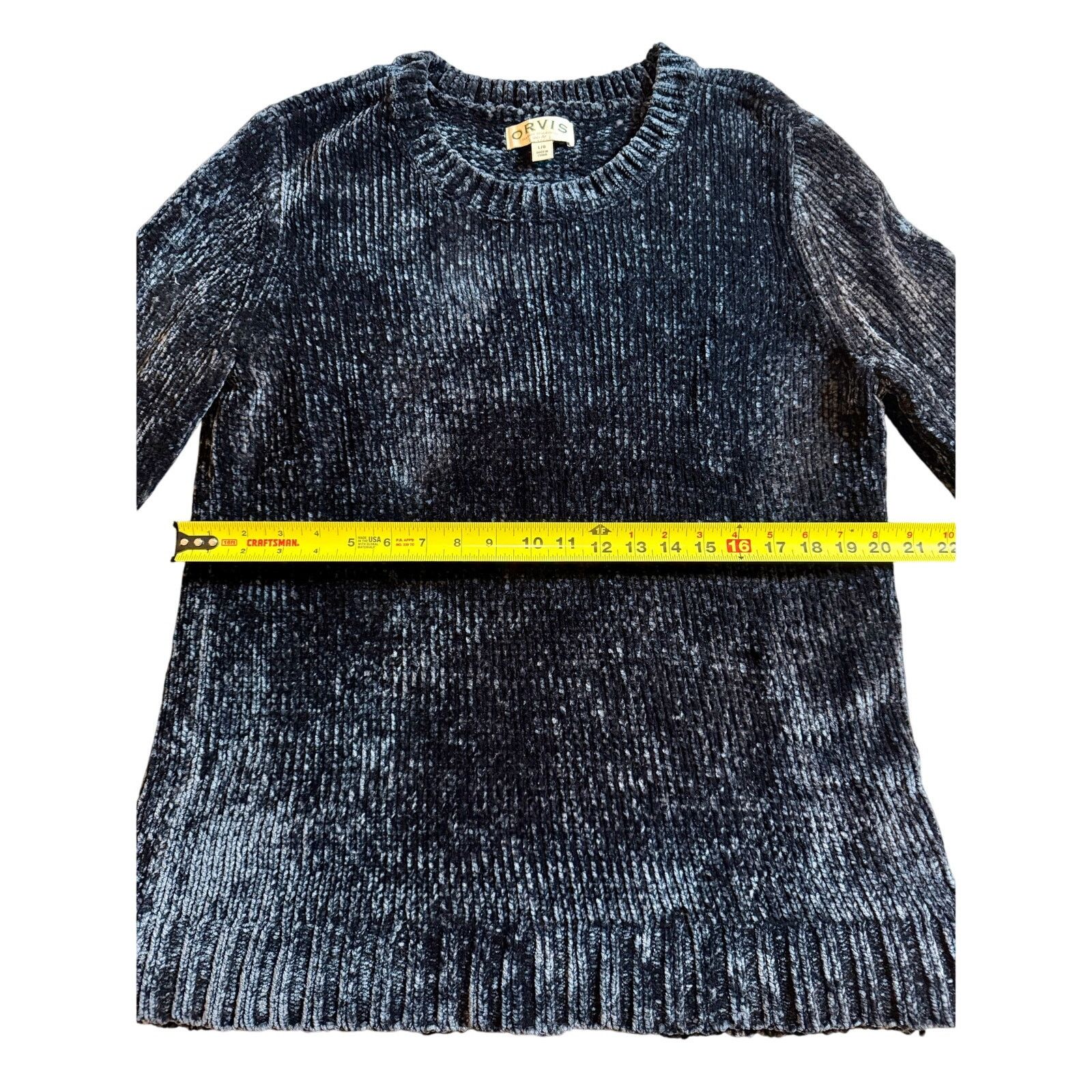 Orvis Orvis Chenille Sweater Navy Blue Heavy Round Neck Pullover Size L / US 10 / IT 46 - 4 Thumbnail