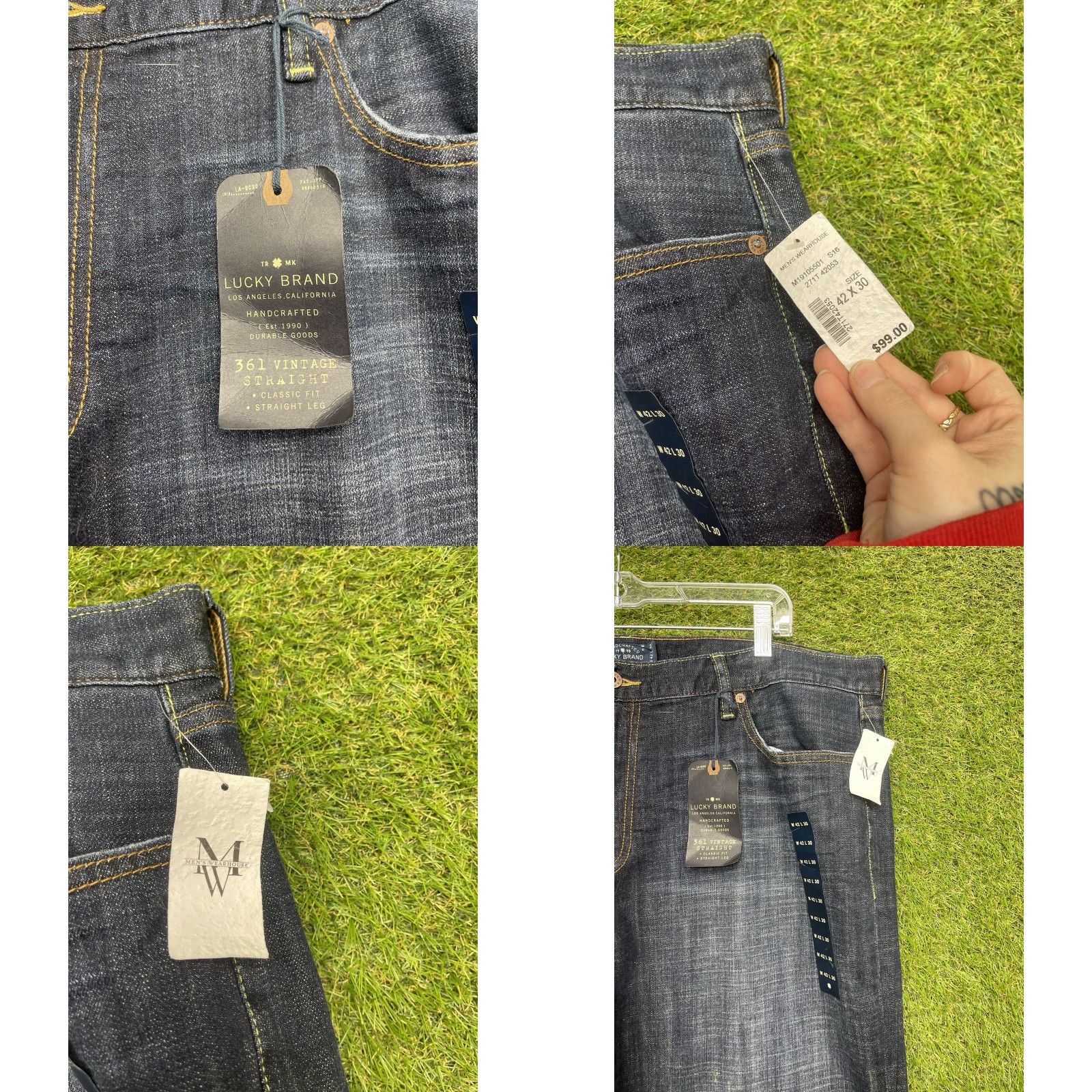 Lucky Brand Lucky Brand Jeans Mens 42x30 361 Vintage Straight Navy Low Rise Classic Fit NWT Size US 42 / EU 58 - 8 Thumbnail