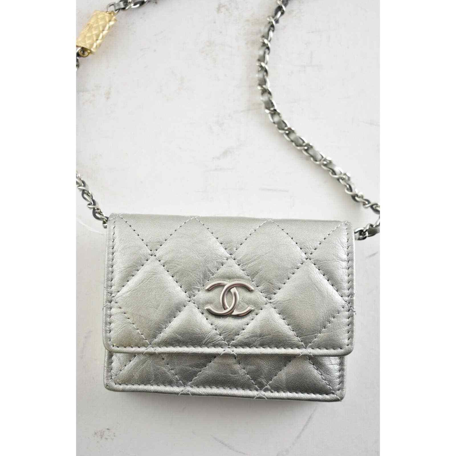 Chanel Chanel Mini Wallet Chain Gold Charm Shoulder Crossbody Bag Size ONE SIZE - 3 Thumbnail