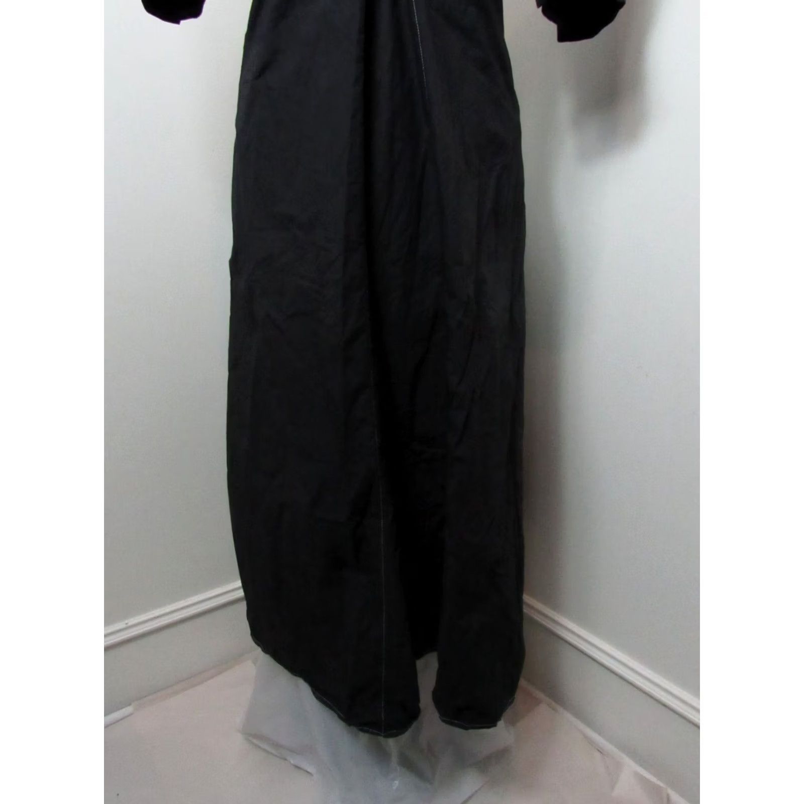Ganni GANNI Dress Midi Black White Stitching Puff Sleeve V-Neck Pullover Large Women Regular Dress Size L / US 10 / IT 46 - 7 Thumbnail