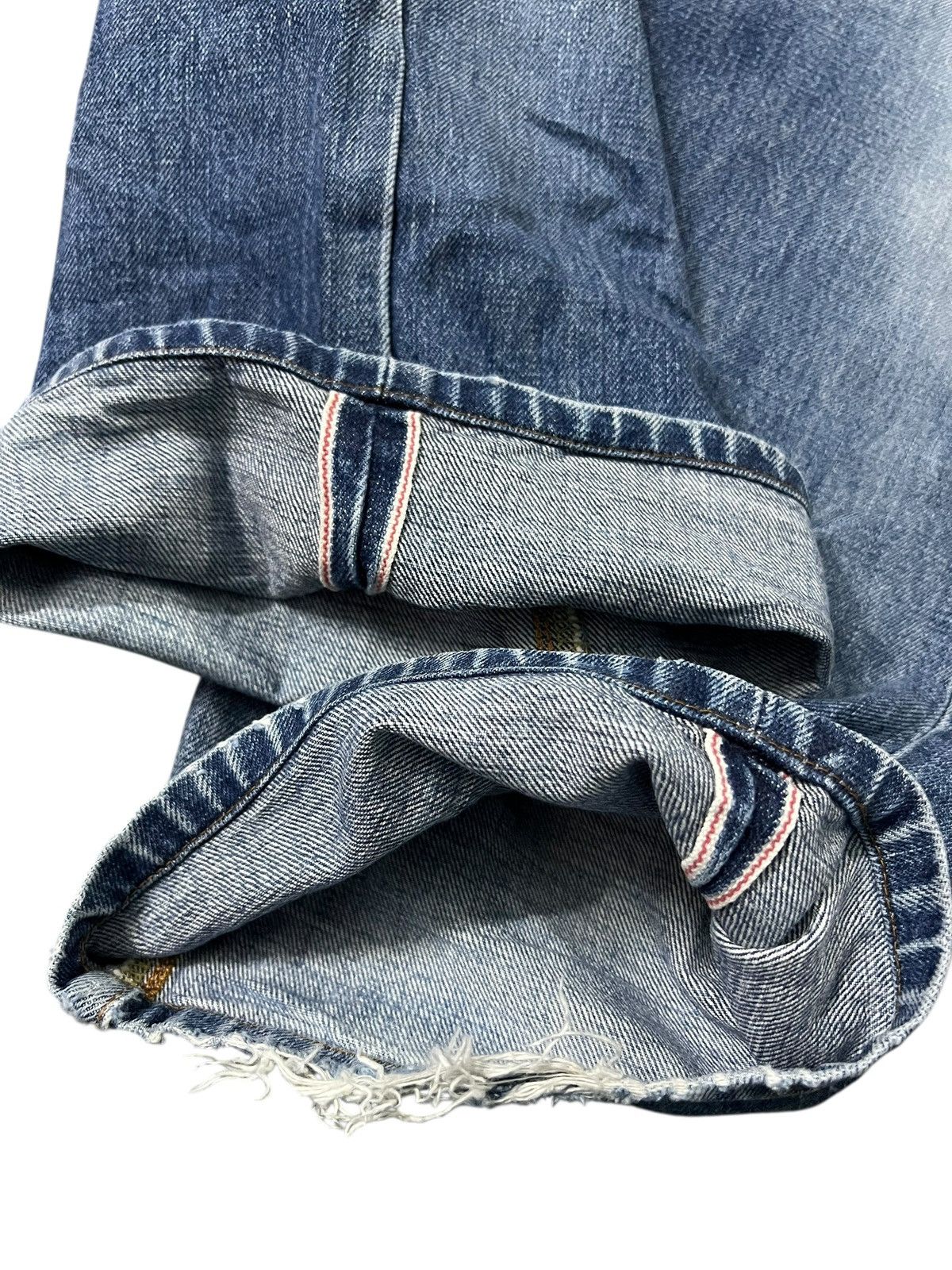 Edwin Vintage Baggy Edwin 505x Distressed Selvedge Denim Jean Size US 31 - 8 Thumbnail