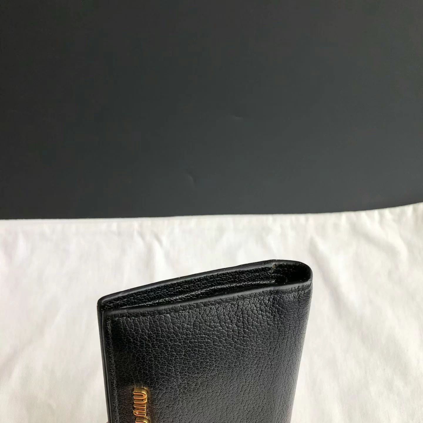 Miu Miu 【MIUMIU】Classic Black and Gold Folding Wallet Size ONE SIZE - 5 Thumbnail