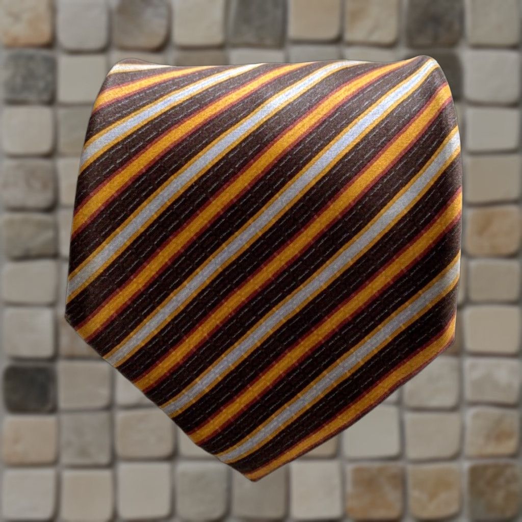 Brioni VINTAGE Brioni Men's Luxury Silk Tie Striped Hand Made in Italy Size ONE SIZE - 1 Thumbnail