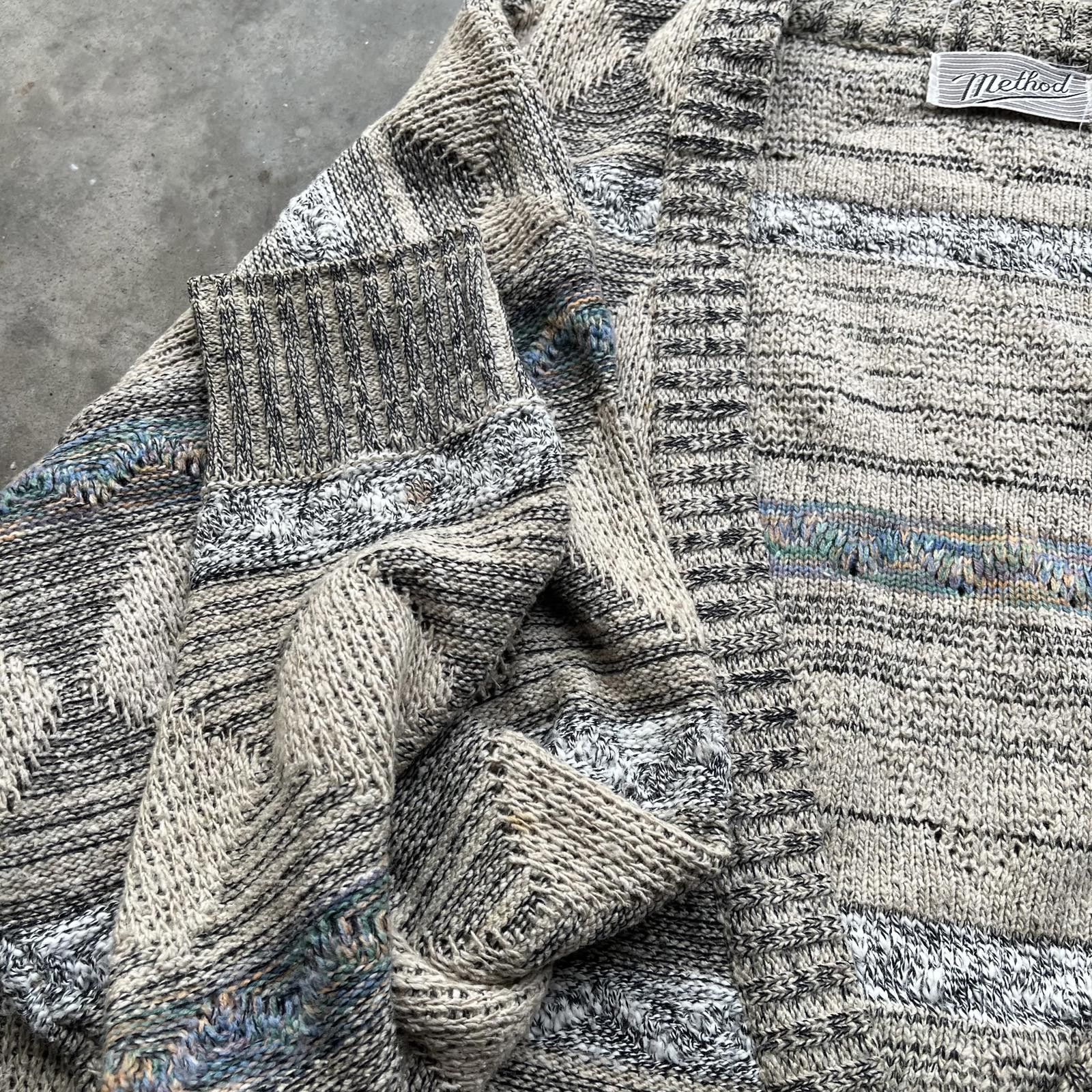 Method × Vintage Vintage 90s 3D Knit Coogi Style Grunge Sweater Cardigan Size US L / EU 52-54 / 3 - 6 Thumbnail