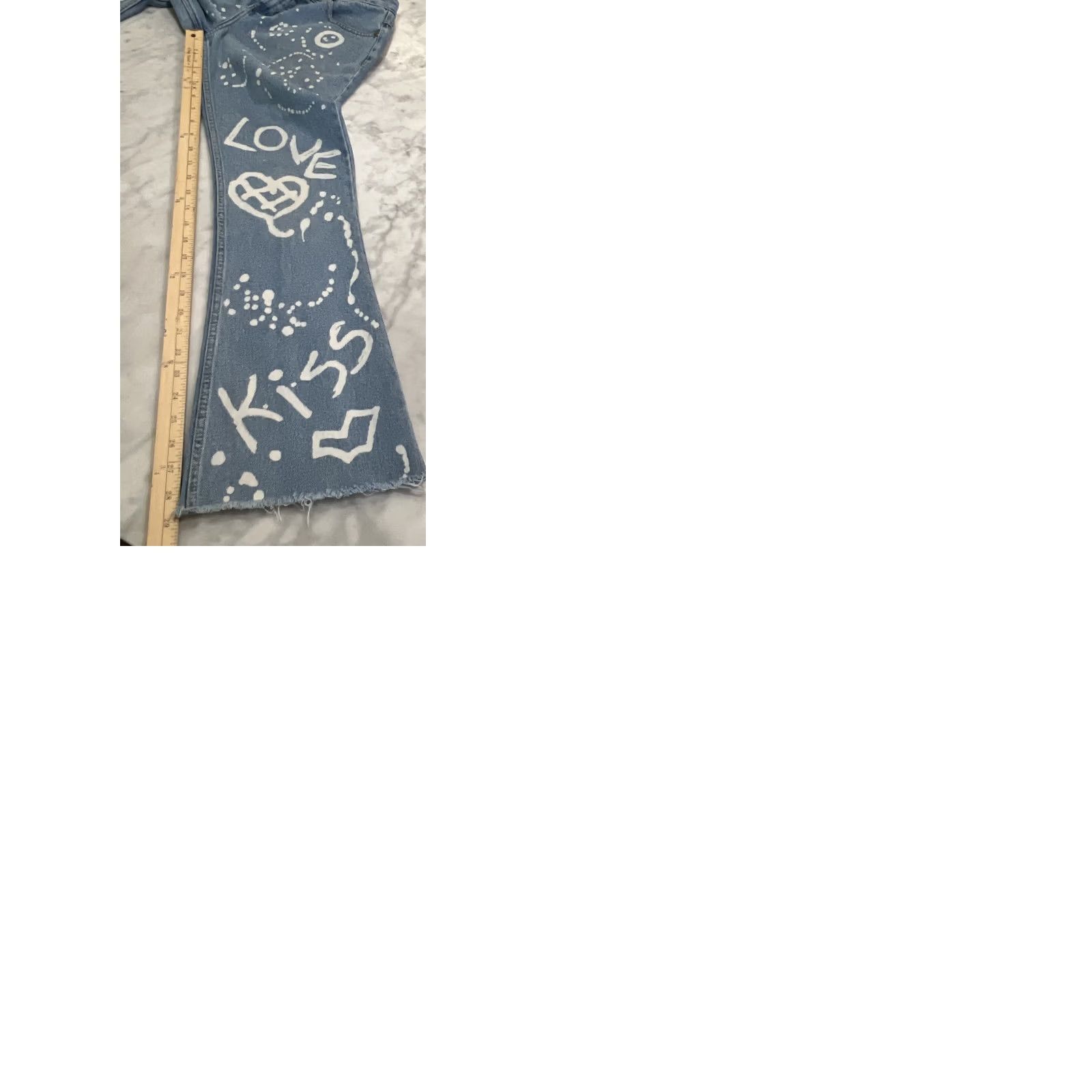 Vintage VINTAGE Stephen Hardy Squeeze Jeans Womens 7/8 Graffiti Flare Bell Bottom Jeans 28” 29” Blue Mens/Womens Size 28" / US 6 / IT 42 - 9 Thumbnail