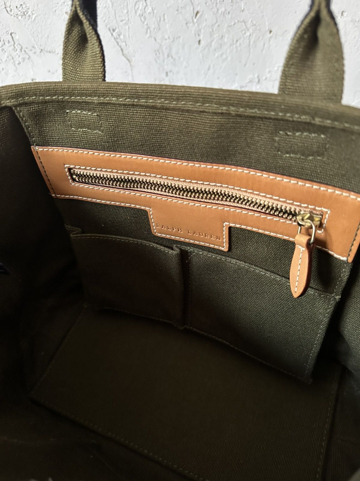 Polo Ralph Lauren × Ralph Lauren × Vintage Ralph Lauren Big logo canvas tote bag Size ONE SIZE - 5 Thumbnail