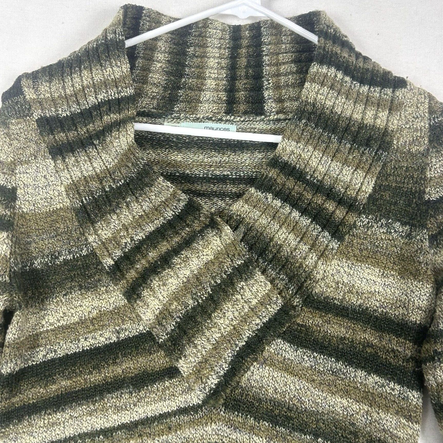 Vintage Maurices Sweater Dress Womens Small Green Knit Long Sleeve Mock Neck Knee Length Pullover Dress Size S / US 4 / IT 40 - 2 Thumbnail