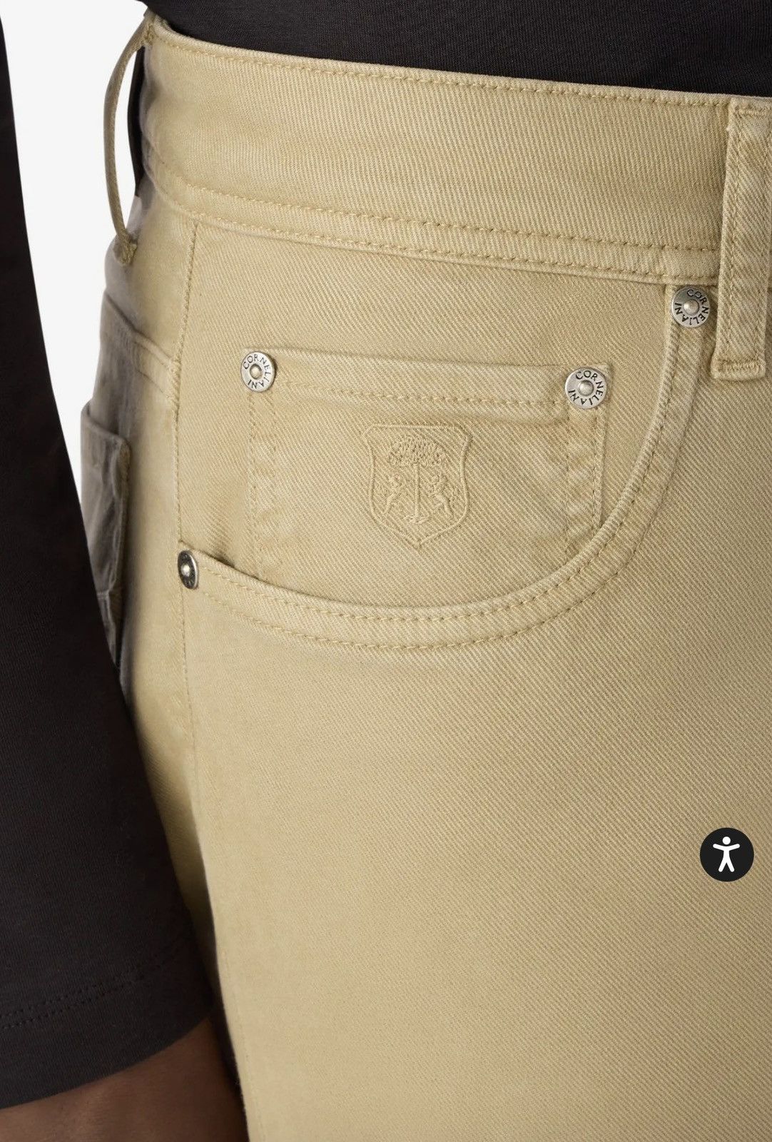 Corneliani CORNELIANI Dyed Beige 40 Regular stretch-denim blend jeans Size US 40 / EU 56 - 3 Thumbnail