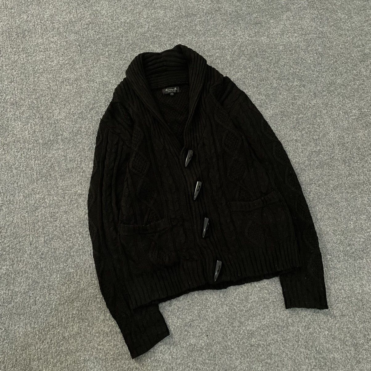 Japanese Brand Berning Sho Black Label Cable Knitted Sweater Cardigan Size US L / EU 52-54 / 3 - 2 Thumbnail