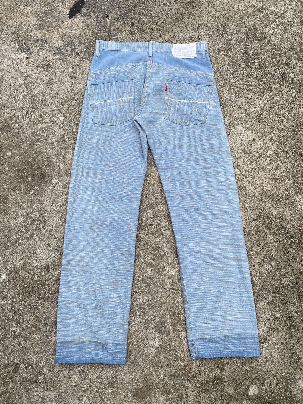Edwin × Japanese Brand × Tornado Mart 1990s - Edwin Green Selvadge Woven Pinstripes Denim Size US 31 - 4 Thumbnail