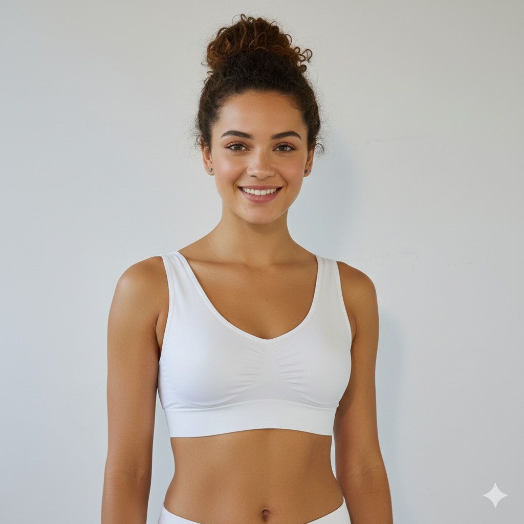 Other Freedom Size S/M NEW 3 Bras Set White Black Beige Stretchy Size ONE SIZE - 2 Thumbnail
