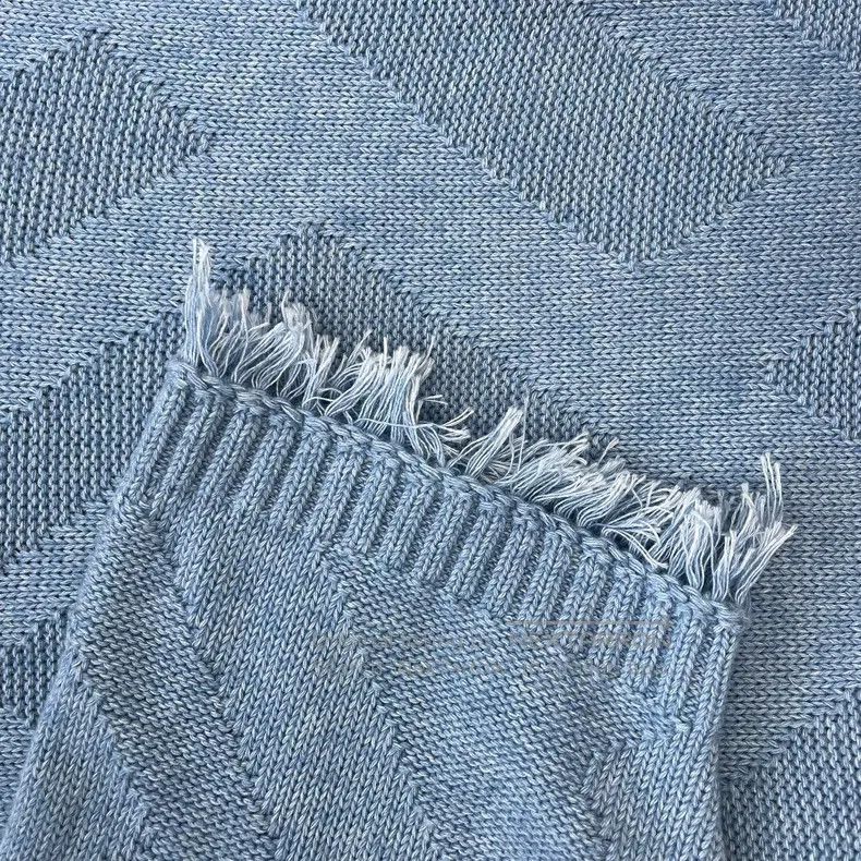Fendi Fendi Blue Fringe Knit Short Sleeve Size US L / EU 52-54 / 3 - 4 Thumbnail