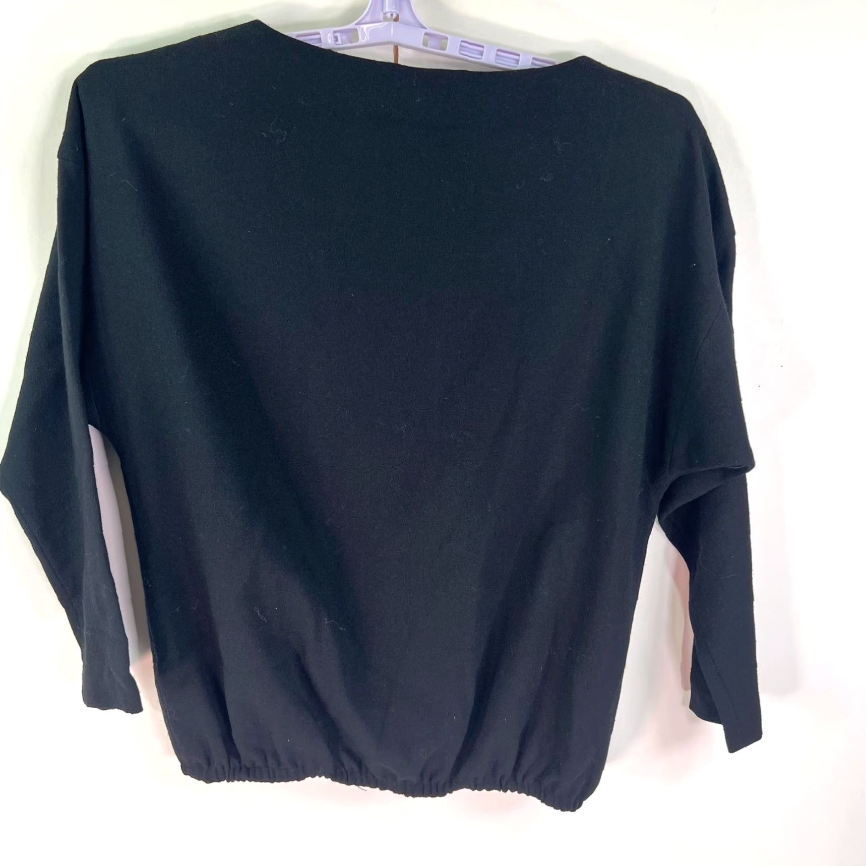 Vintage N.R.1 Ned Gould Long Sleeve Wool Sweater Womens Size 12 Black Crepe Dolman Size XL / US 12-14 / IT 48-50 - 5 Thumbnail